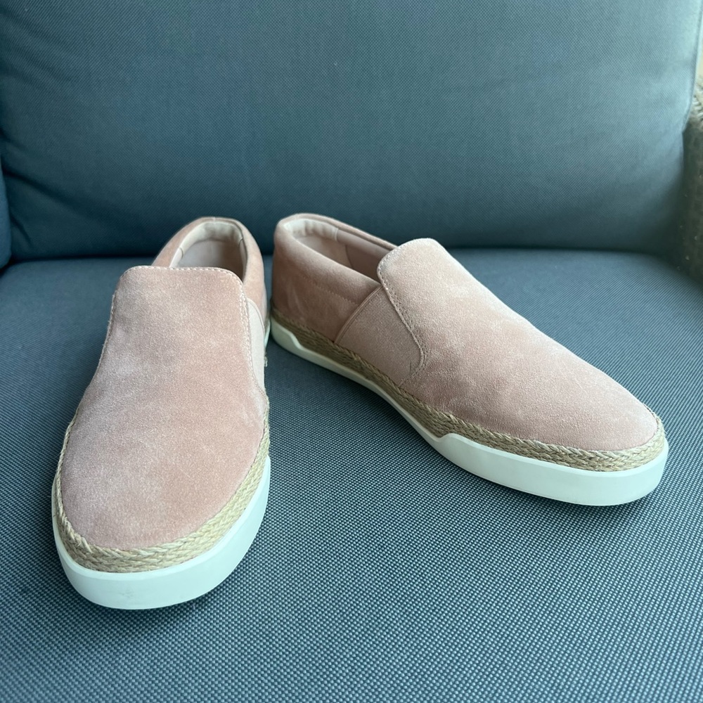 Vince Pink and Tan Flats Minimalist Slip-On